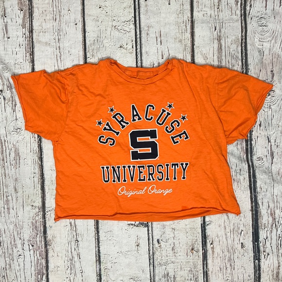 Syracuse University Orange Womens Crop Top NCAA Collegiate Summer Tshirt - Picture 1 of 5